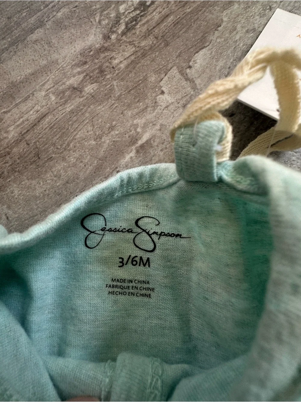 Jessica Simpson Mint Green Baby Romper with Tassel Detail NWT 6/9 mos